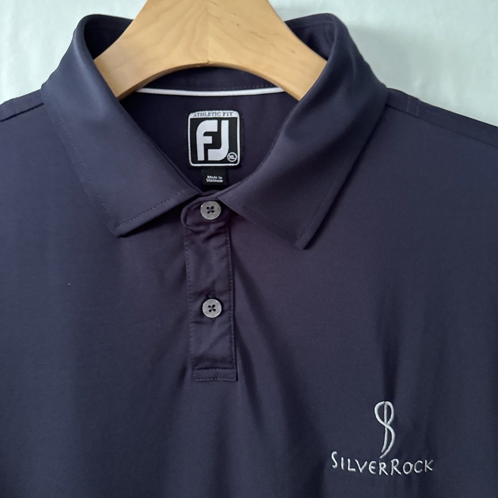 FootJoy Polo Shirt Mens XL Navy Blue Golf Silver Rock  Athletic Fit NWOT